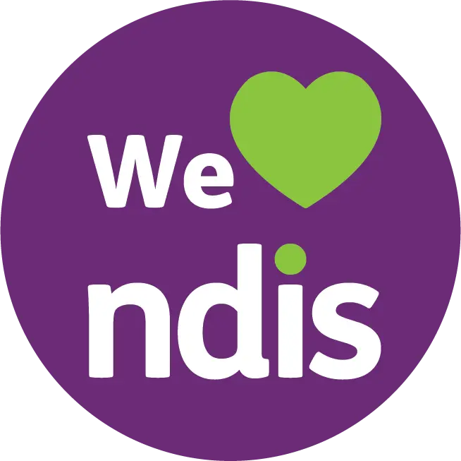 We heart NDIS Registered provider logo - Long